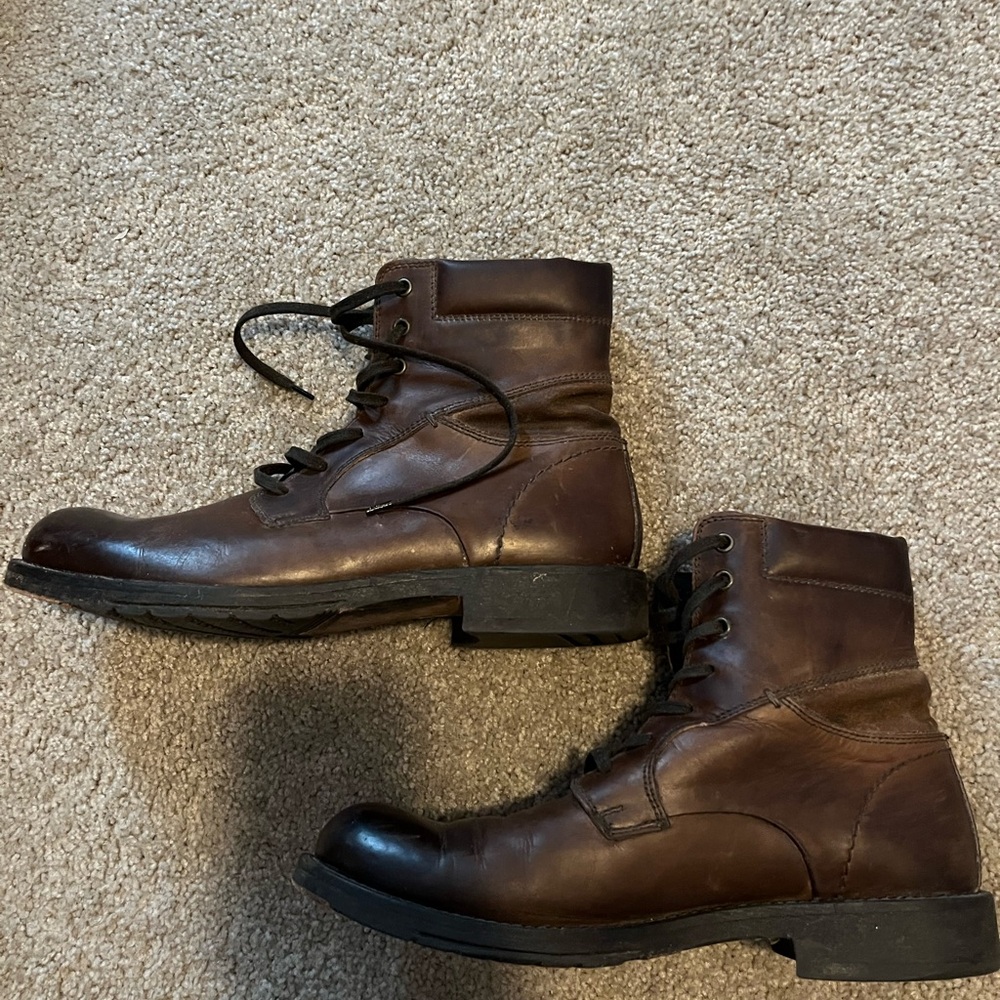 Johnston & Murphy Men's Dark Brown Leather Lace-Up Boots